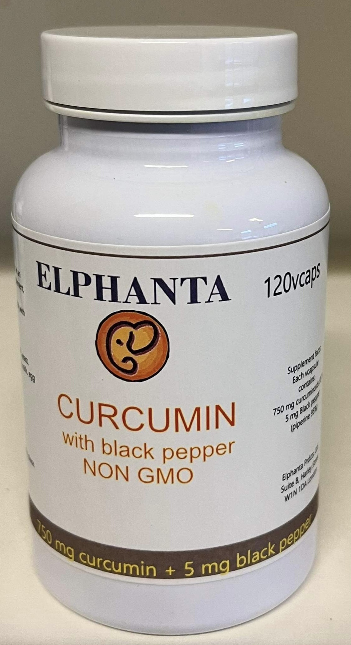 Curcumin ext 95 % 600 mg 5mg black pepper 120 vcaps NON GMO