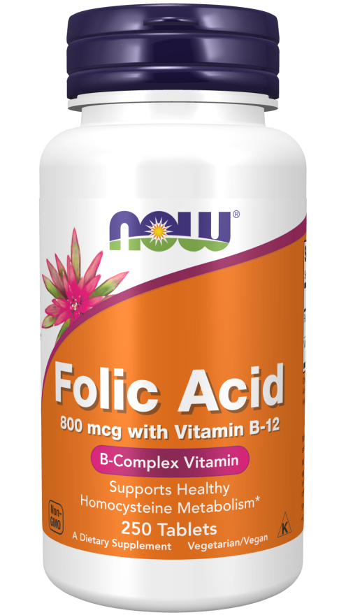 Folic Acid 800 mcg with Vitamin B-12 250 tabs