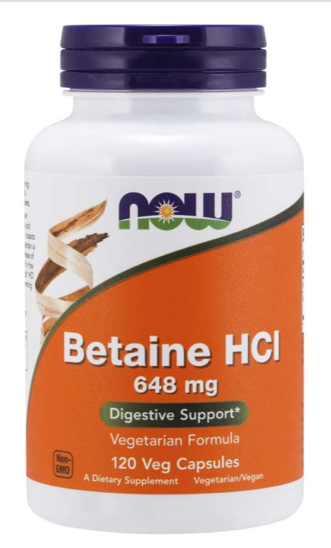 Betaine HCl 648 mg - 120 Caps
