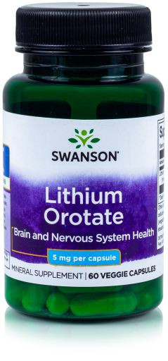 Swanson Lithium Oratate 5 mg 60 vcaps